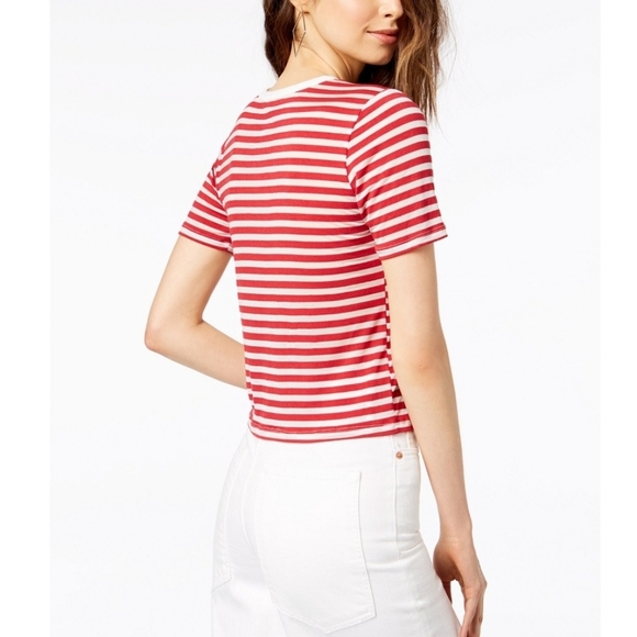 Project 28 New York Striped T-Shirt White and Red size small - Picture 2 of 6